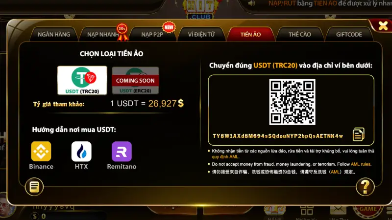 Nạp tiền hitclub qua ví điện tử